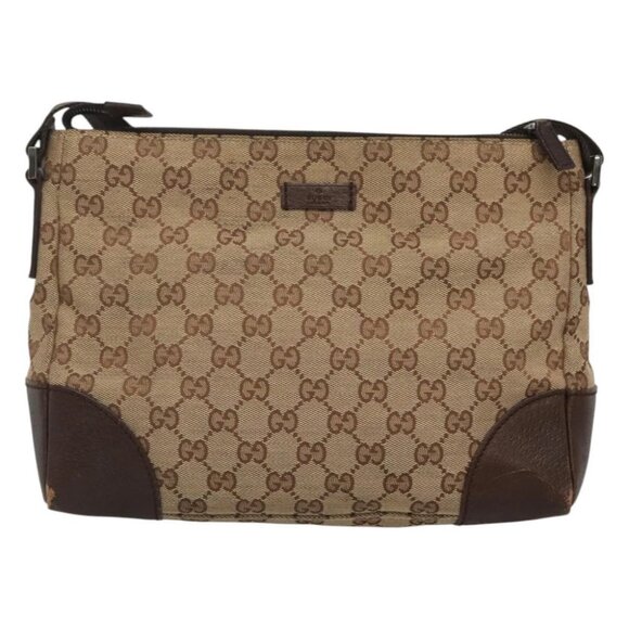 GUCCI GG Canvas Shoulder Bag Beige Silver - Picture 2 of 14